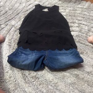 Papermoon Black Scalloped Blouse